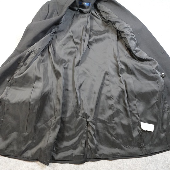 Polo Ralph Lauren Jacket Womens 10 Wool Black Double Breasted Long Peak Collar - Picture 8 of 12